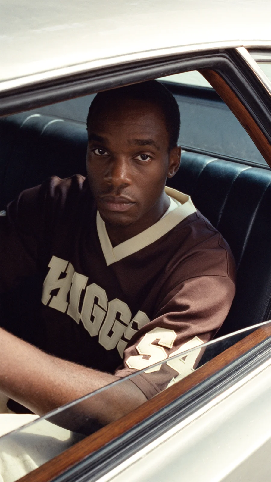 Higgs streetwear editorial — portrait in a car