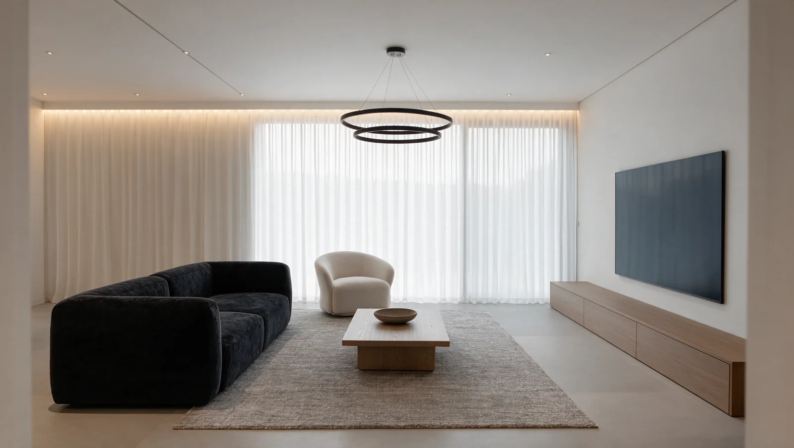 AI photoshoot: Interiors · Complete living-room composition