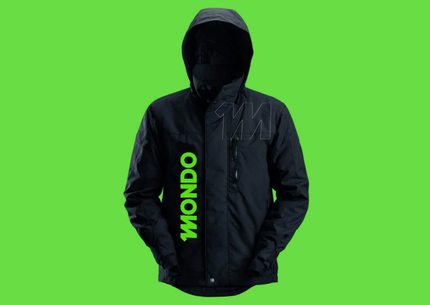 MONDO down the sleeve of a training jacket