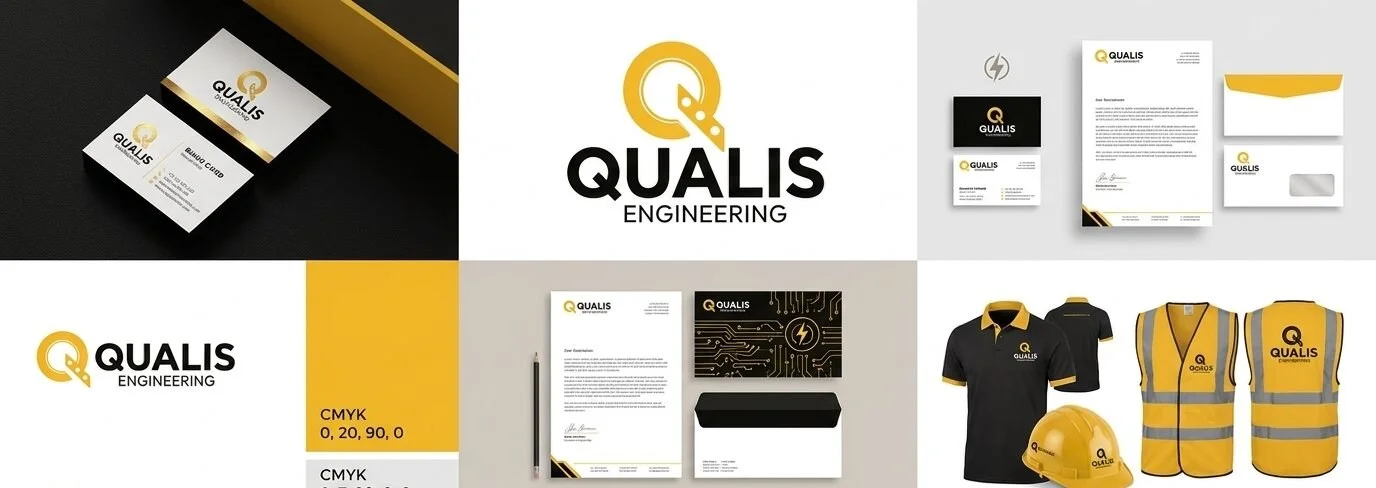 The Qualis identity system: logo, stationery, palette, workwear and vehicle livery