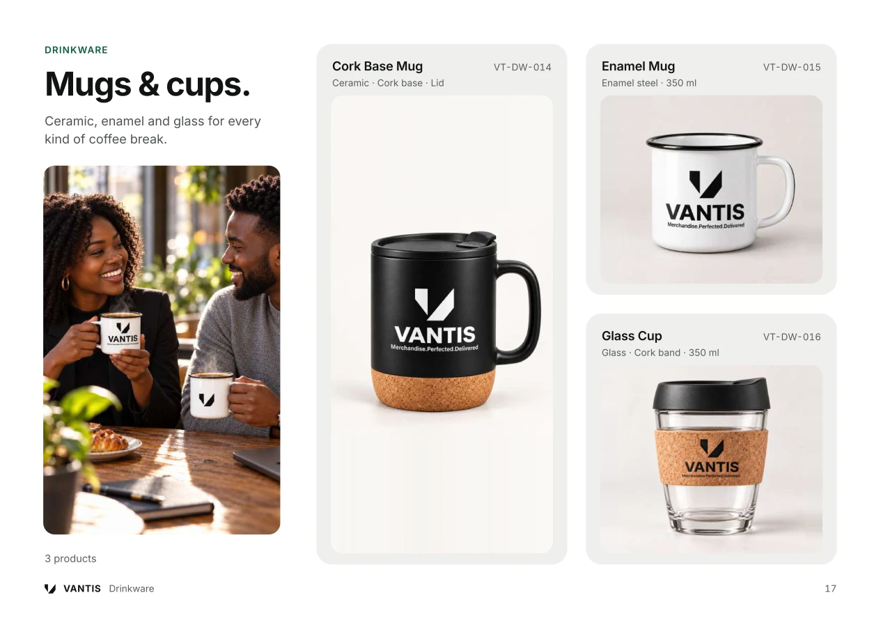 Vantis product catalogue page
